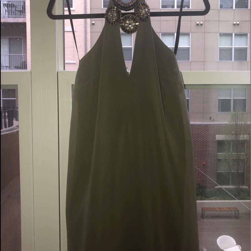 Olive Green Mini Dress